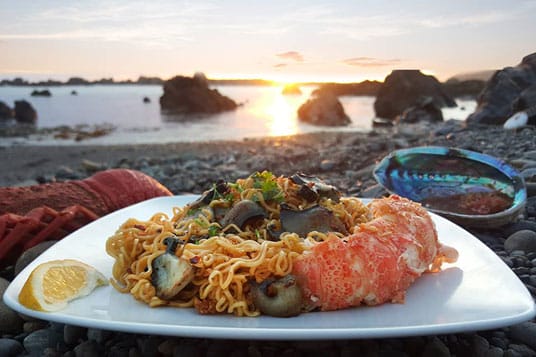 Indomie con gamberi di fiume e abalone